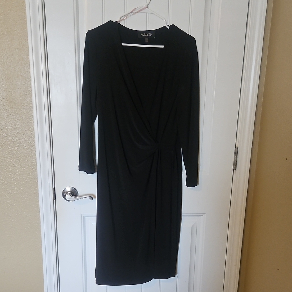 Evan Picone Black Long Sleeve Dress